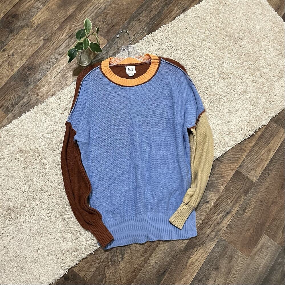 Urban Outfitters BDG Size XS Oversized Colorblock Exposed Seam Charlie Sweater